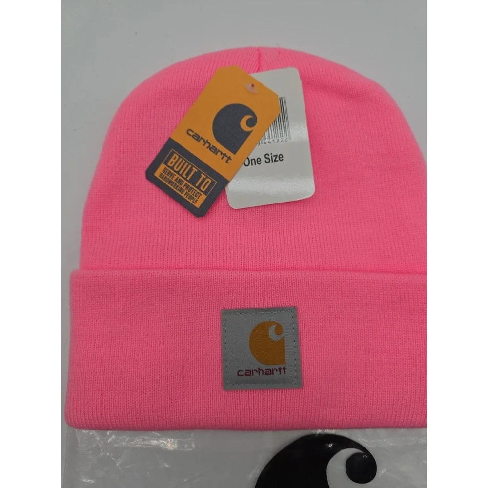 Carhartt Unisex Pink Knit Cuffed Beanie Hat  One Size NWT